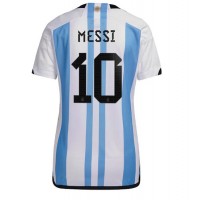 Dámy Fotbalový dres Argentina Lionel Messi #10 MS 2022 Domácí Krátký Rukáv